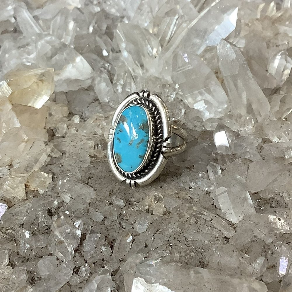 Sterling Silver and Kingman Turquoise Ring SOLD IN STORE